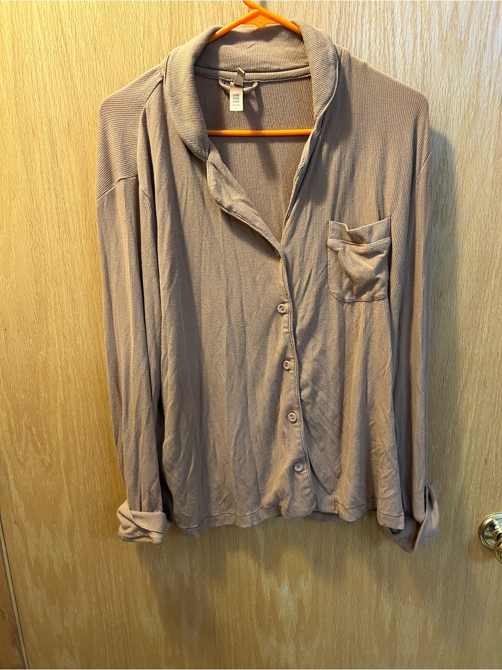 Skims tan lounge Button-Up Pocket Shirt